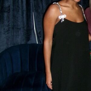 MAJORELLE Black Chemise with Silver Accents